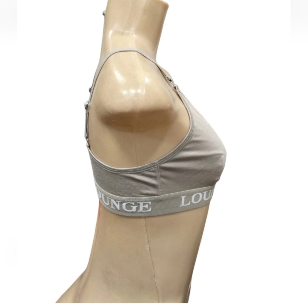 Lounge Women's Gray White Sports Bra Size XS NWT - Picture 4 of 10